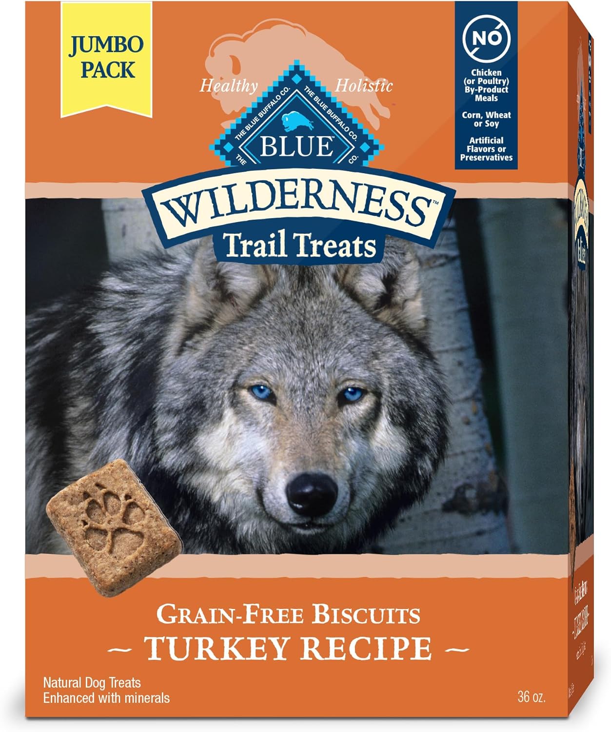 Wilderness Trail Treats High Protein Grain Free Dog Biscuits Crunchy Dog Treats, Turkey Recipe, 24-Oz Bag