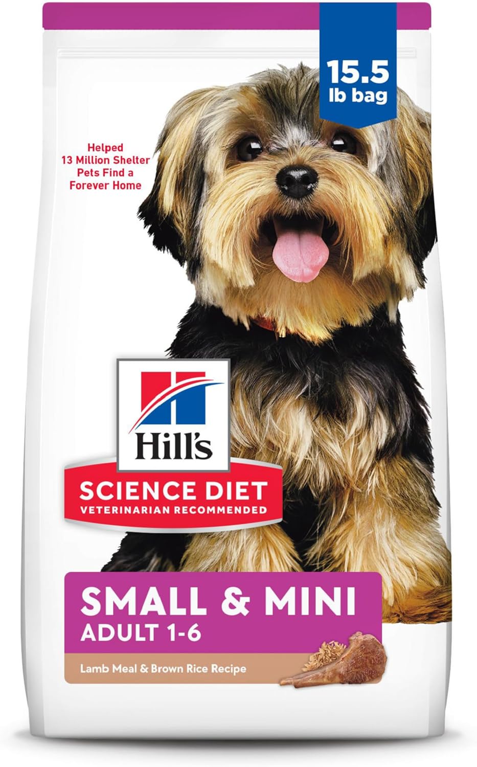 Small & Mini, Adult 1-6, Small & Mini Breeds Premium Nutrition, Dry Dog Food, Chicken & Brown Rice, 15.5 Lb Bag