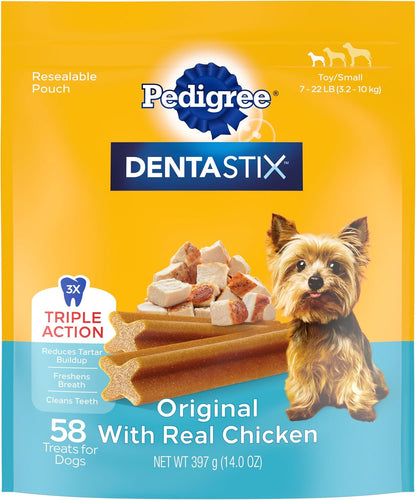 DENTASTIX Toy/Small Dog Dental Treats Original Flavor Dental Bones, 5.8 Oz. -24 Count (Pack of 7)