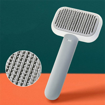 Pet Hair Brush & Massage Comb – Detangling & Grooming Tool Grey