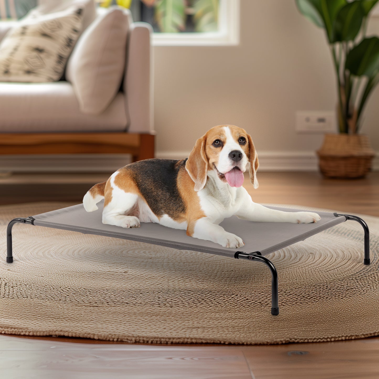 Large Elevated Dog Bed – Extra Strong Raised Cooling Pet Bed for Indoor & Outdoor Use (50” x 31”)
