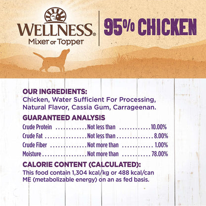 Natural Pet Food 95% Chicken Natural Wet Grain Free Canned Dog Food, 13.2-Ounce Can (Pack of 12)