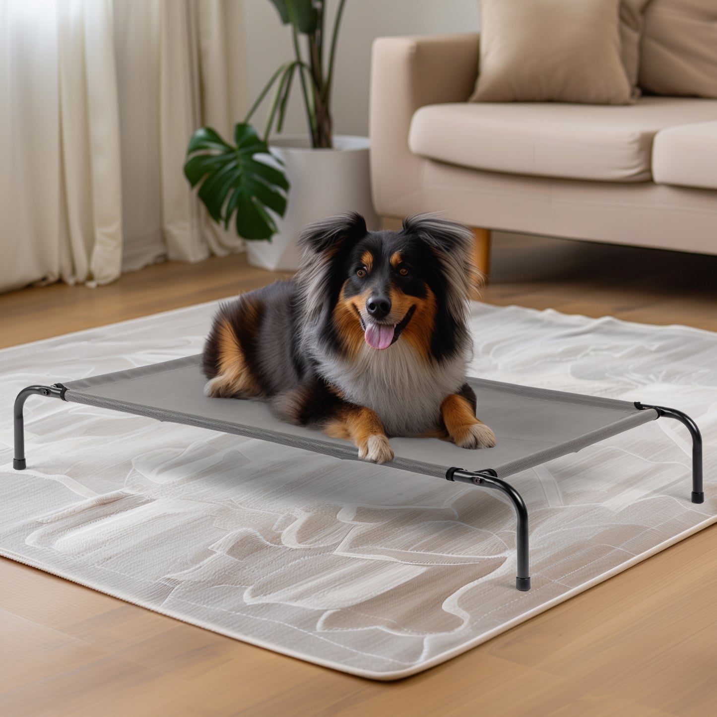 Elevated Dog Bed – Breathable Cooling Raised Pet Bed for Indoor & Outdoor Use (43” x 26”)