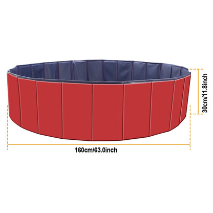 Foldable Dog Pool – 63" PVC Pet Swimming Tub for Large Dogs, Cats & Kids (Portable, Non-Slip Bottom, Easy Drain)