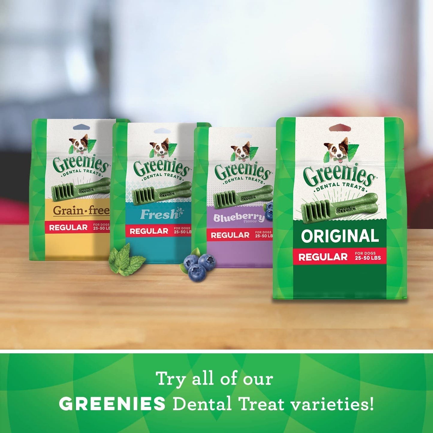 Original Regular Natural Dog Dental Care Chews Oral Health Dog Treats, 72 Oz. Pack (72 Treats)