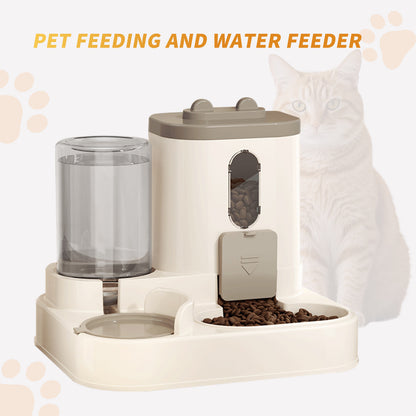 2-in-1 Gravity Automatic Cat Food & Water Dispenser – Auto Refill Feeding System (No Electricity)