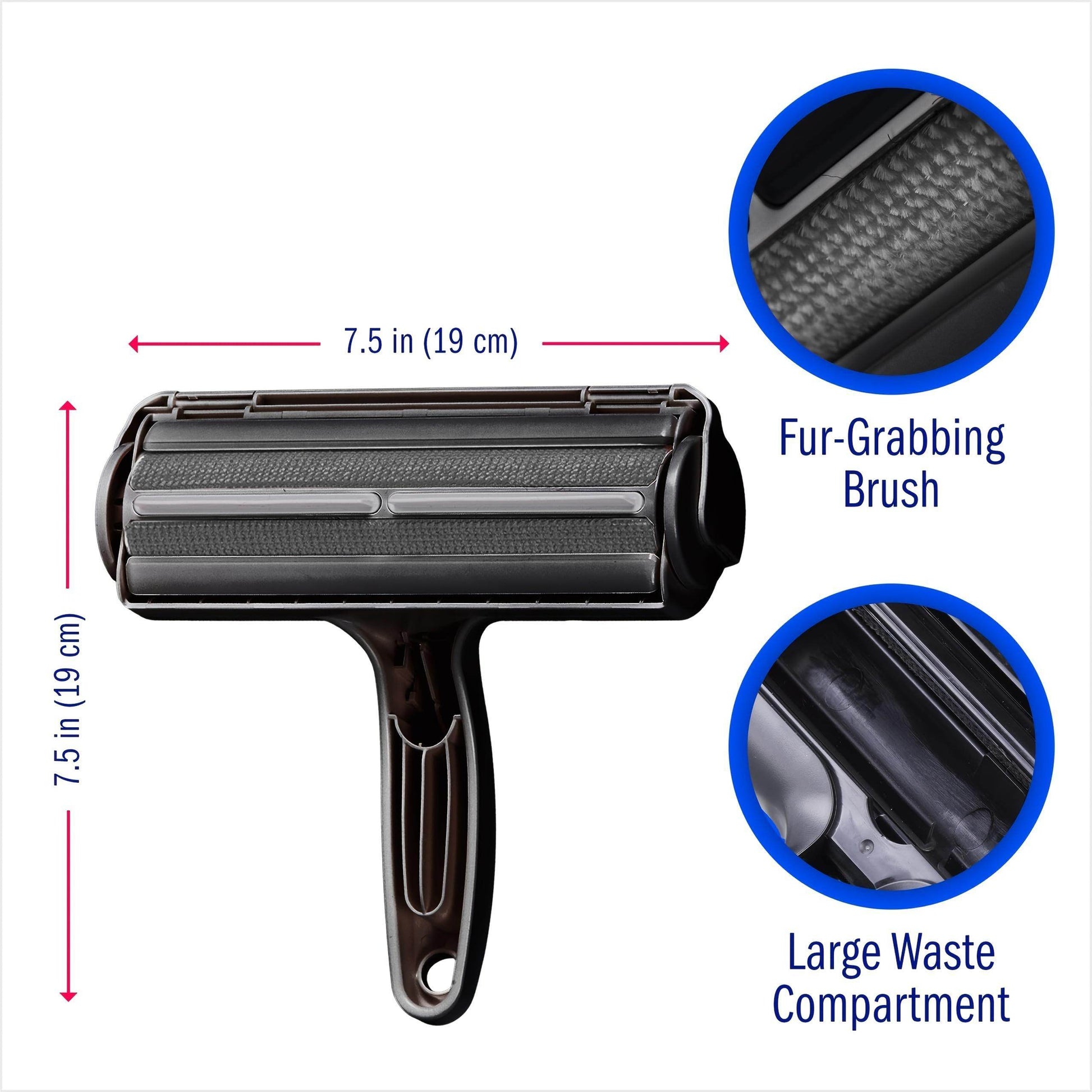 Reusable Pet Hair Remover – Sticky Roller for Furniture, Carpets & Clothes (Black, Portable & Eco-Friendly)