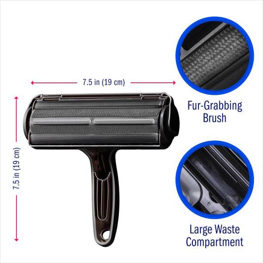 Reusable Pet Hair Remover – Sticky Roller for Furniture, Carpets & Clothes (Black, Portable & Eco-Friendly)