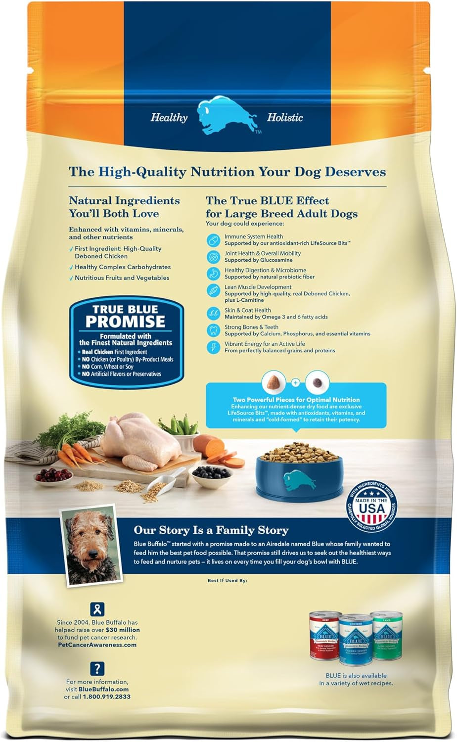 Life Protection Formula Large Breed Adult Dry Dog Food, Promotes Joint Health and Lean Muscles, Made with Natural Ingredients, Chicken & Brown Rice Recipe, 30-Lb. Bag