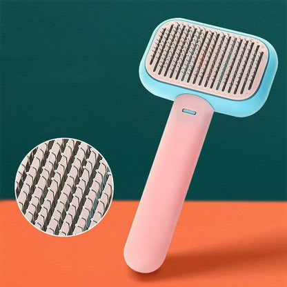 Pet Hair Brush & Massage Comb – Detangling & Grooming Tool Pink