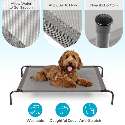 Elevated Dog Bed – Breathable Cooling Raised Pet Bed for Indoor & Outdoor Use (43” x 26”)