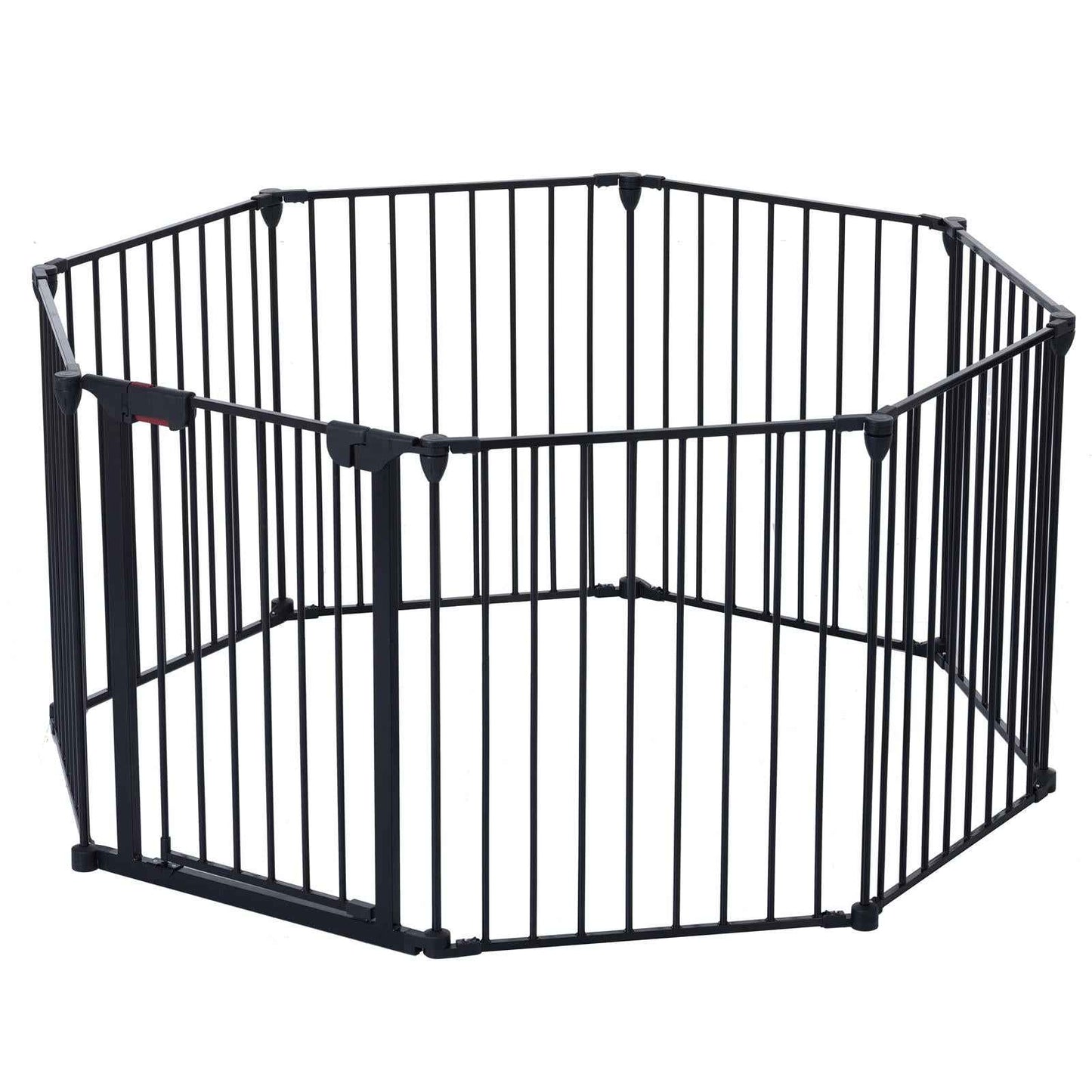 200" Adjustable Metal Safety Gate with 8 Panels – Multi-Functional Play Yard, Fireplace Fence, Stair Gate, and Christmas Tree Barrier