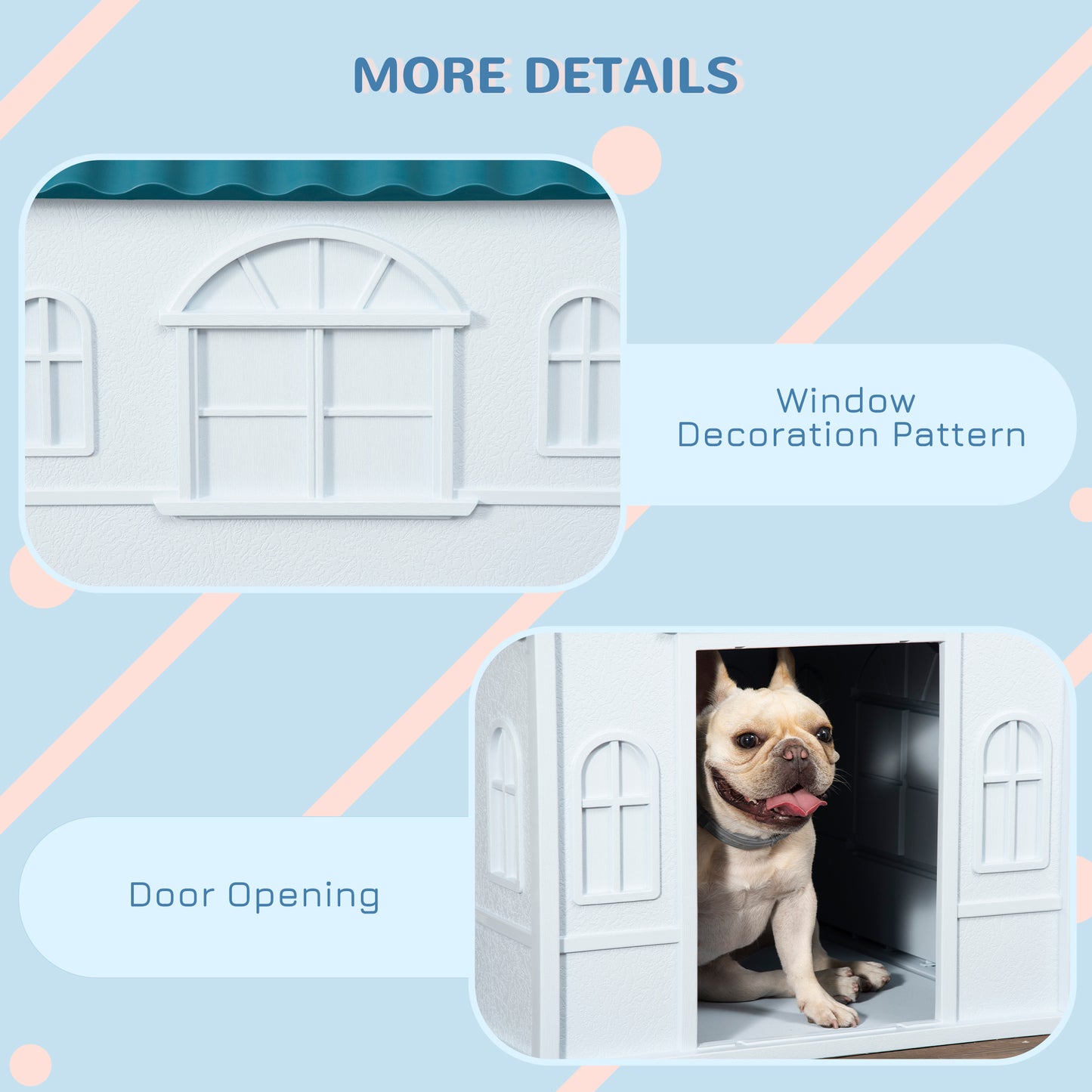 Indoor & Outdoor Dog House – Waterproof Plastic Dog Kennel for Small and Medium Dogs
