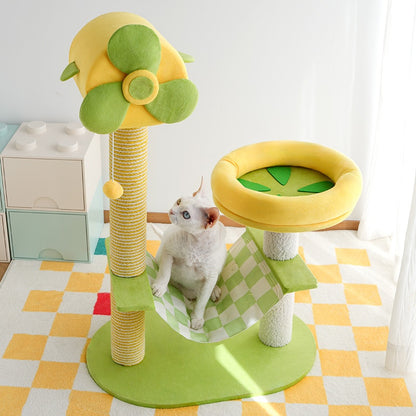 Multi-Level Cat Tree & Climbing Tower – Scratching Posts, Hammock, Gel Cooling Pad & Toys